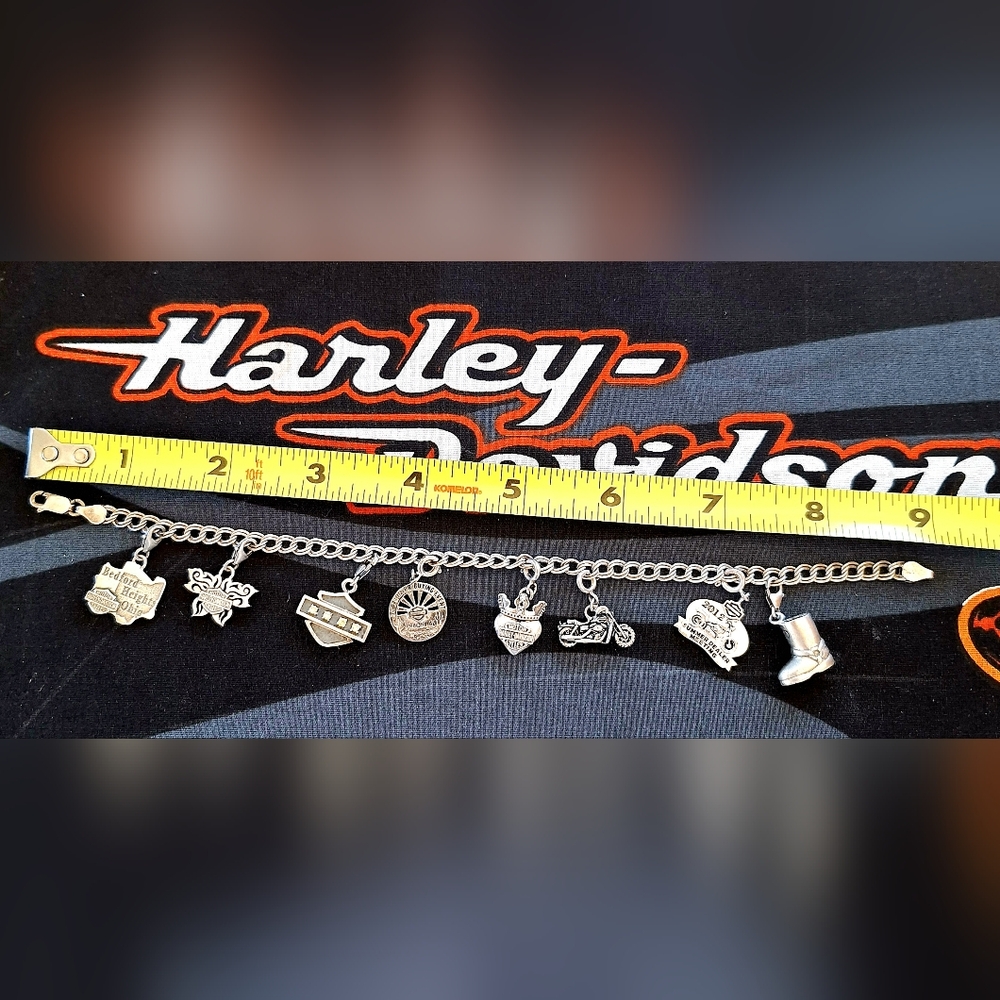 Harley Davidson Charm Bracelet With Charms